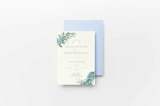 Elegant Floral Wedding Invitation