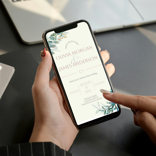 Elegant Floral Wedding Invitation